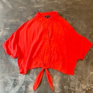 Bright Orange Topshop Blouse